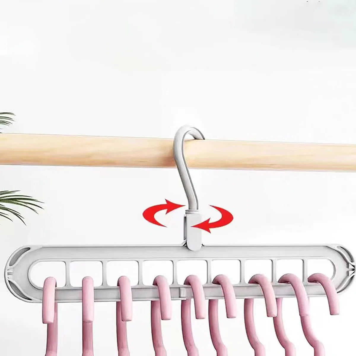 3pcs, Plastic 9-Hole Foldable Hangers, Heavy Duty Space Saving Clothes Organizer Hangers, For Room, Closet, Wardrobe, Home & Dor